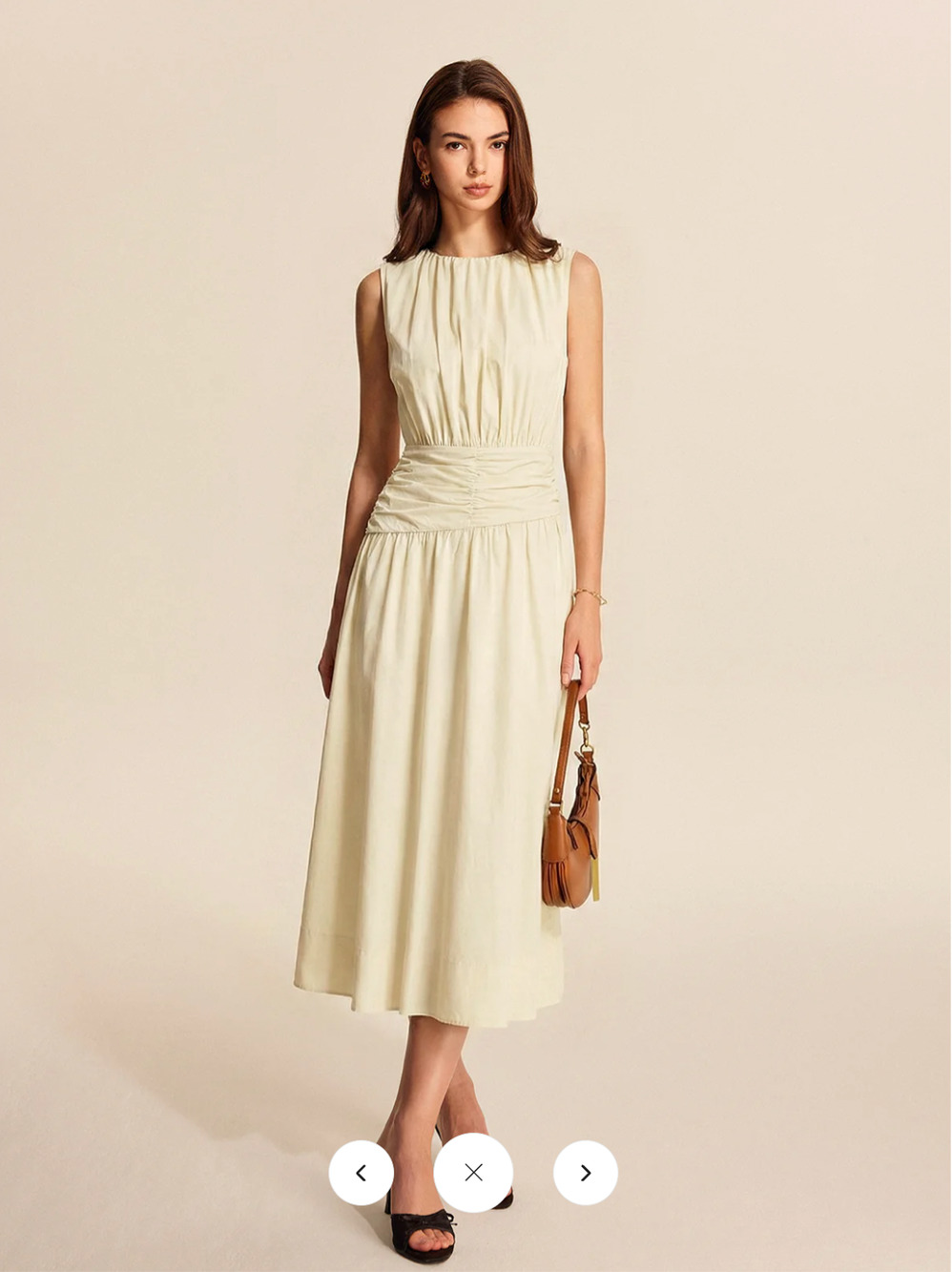NWT Commense Sleeveless Ruched Waist Midi Dress Sz XL